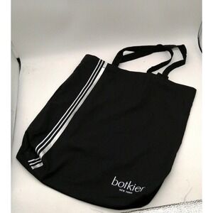 Botkier New York Bag Womens Cotton Open Top Tote Black Silver Stripes Large